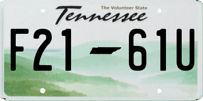 TN license plate F2161U