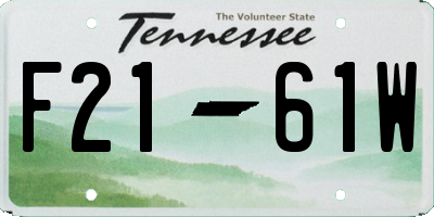 TN license plate F2161W