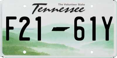 TN license plate F2161Y