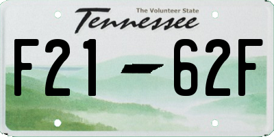 TN license plate F2162F
