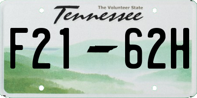 TN license plate F2162H