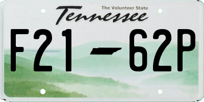 TN license plate F2162P
