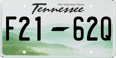 TN license plate F2162Q
