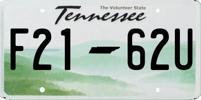 TN license plate F2162U