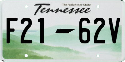 TN license plate F2162V
