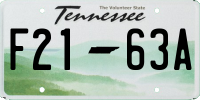 TN license plate F2163A