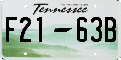 TN license plate F2163B