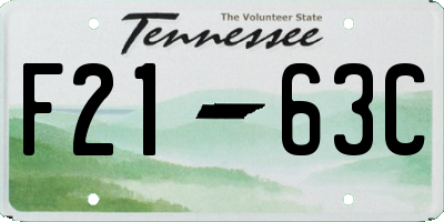 TN license plate F2163C