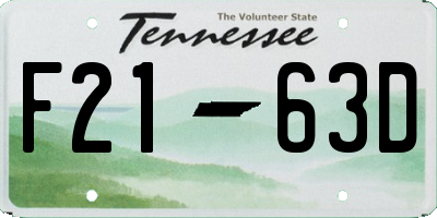 TN license plate F2163D