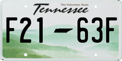 TN license plate F2163F