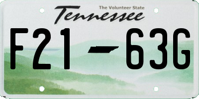 TN license plate F2163G