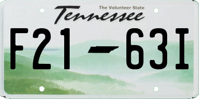 TN license plate F2163I