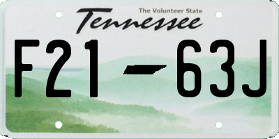 TN license plate F2163J