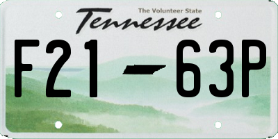 TN license plate F2163P