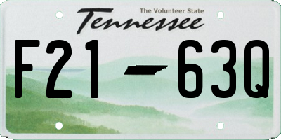 TN license plate F2163Q