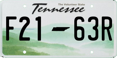 TN license plate F2163R