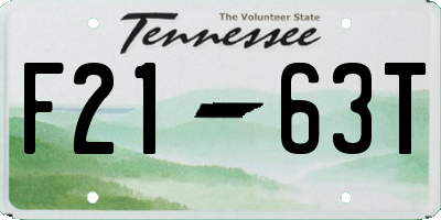 TN license plate F2163T