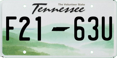 TN license plate F2163U