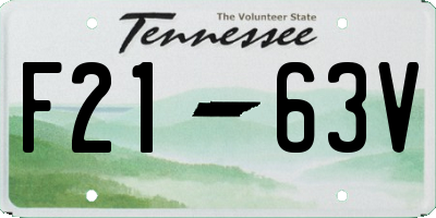 TN license plate F2163V
