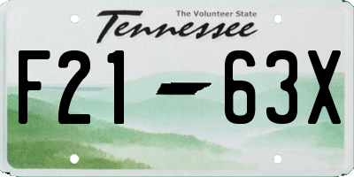 TN license plate F2163X