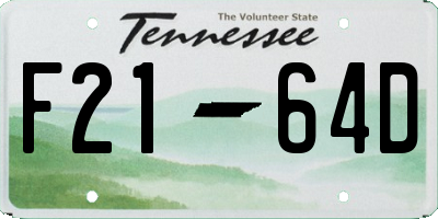 TN license plate F2164D