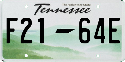 TN license plate F2164E