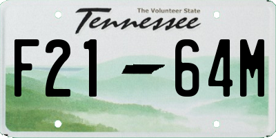 TN license plate F2164M