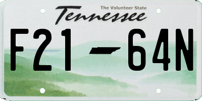 TN license plate F2164N