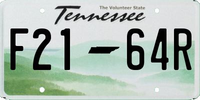 TN license plate F2164R