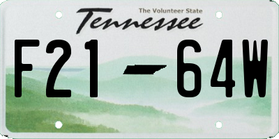 TN license plate F2164W