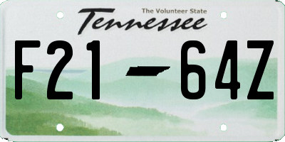 TN license plate F2164Z