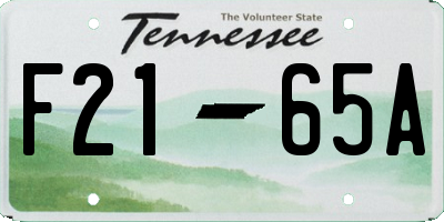 TN license plate F2165A