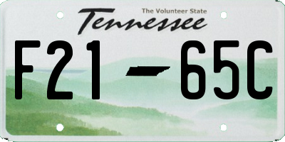 TN license plate F2165C
