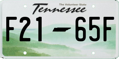 TN license plate F2165F