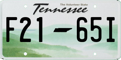 TN license plate F2165I
