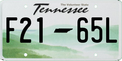 TN license plate F2165L
