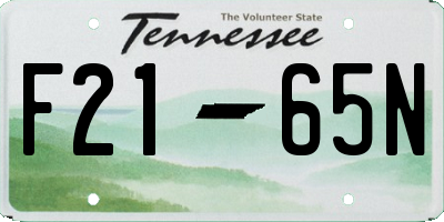 TN license plate F2165N