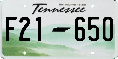TN license plate F2165O