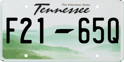 TN license plate F2165Q