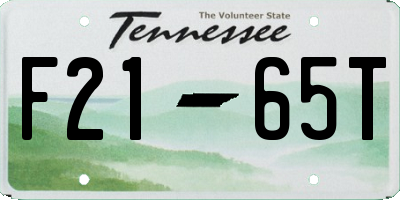 TN license plate F2165T