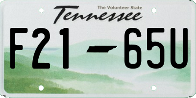 TN license plate F2165U