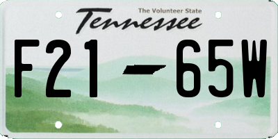 TN license plate F2165W