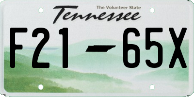 TN license plate F2165X
