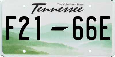 TN license plate F2166E