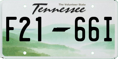 TN license plate F2166I