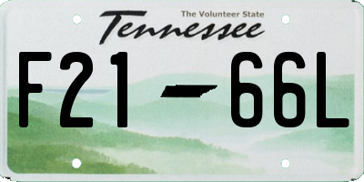 TN license plate F2166L