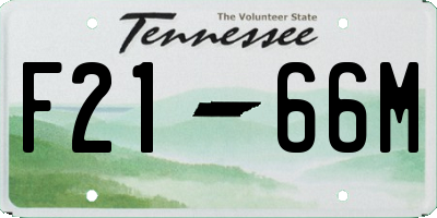 TN license plate F2166M