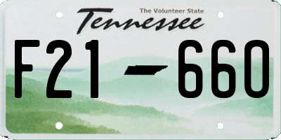 TN license plate F2166O