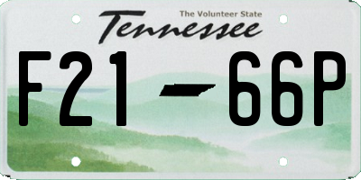 TN license plate F2166P
