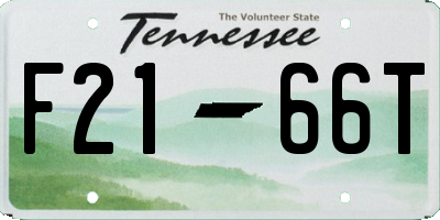 TN license plate F2166T